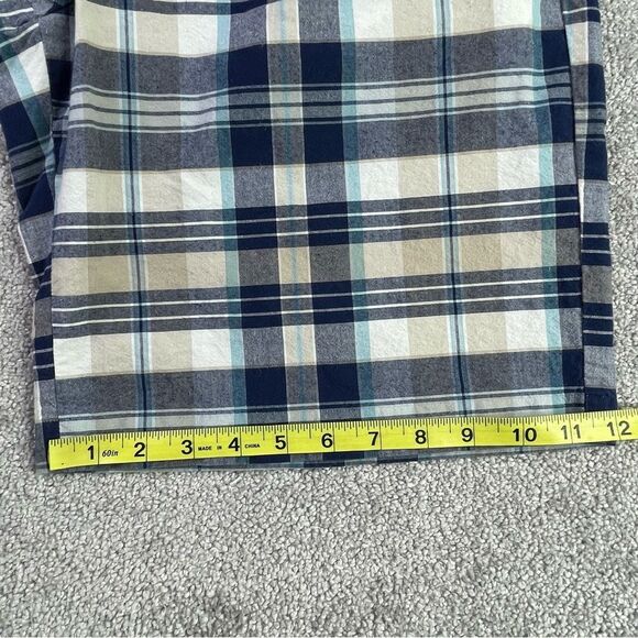 Nautica Shorts Men's 34 Blue Plaid Pockets Flat Front Casual Cotton Summer - Picture 12 of 13